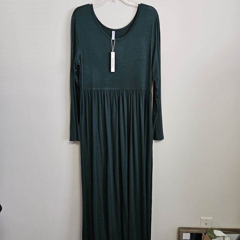 EUOVMY Women's XL Long Sleeve Loose Maxi Dress Casual with Pockets